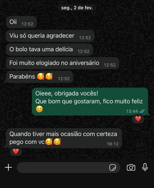 WhatsApp testimonial screenshot